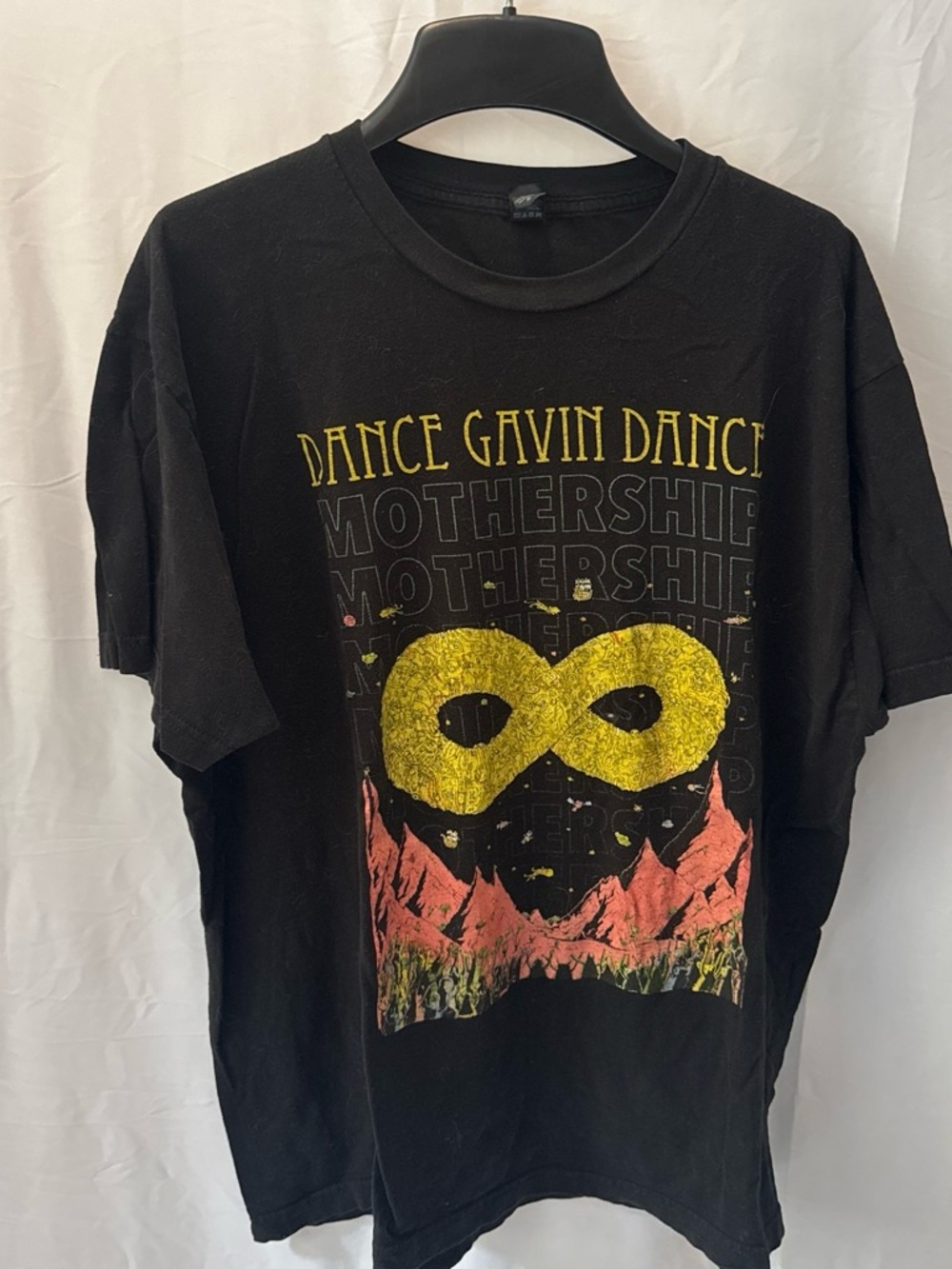 Mothership Short Sleeve Graphic Tee - Black with Yellow & Red Print
